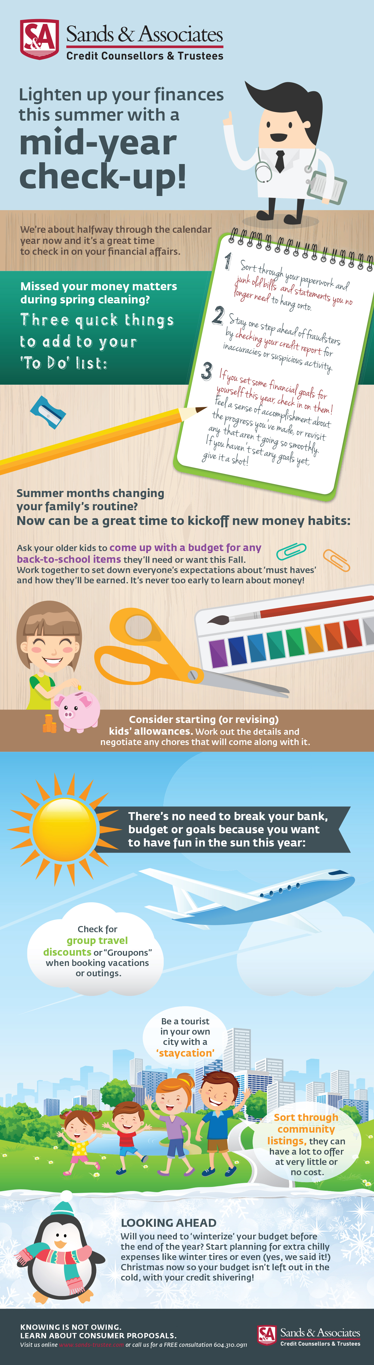Sands & Associates financial check-up tips infographic